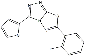 6-(2-iodophenyl)-3-(2-thienyl)[1,2,4]triazolo[3,4-b][1,3,4]thiadiazole 结构式