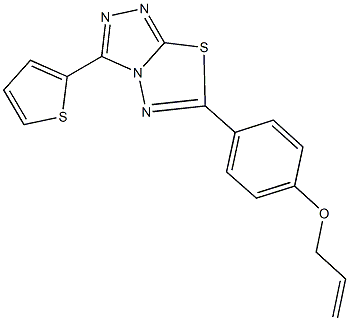 allyl 4-[3-(2-thienyl)[1,2,4]triazolo[3,4-b][1,3,4]thiadiazol-6-yl]phenyl ether 结构式