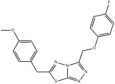 3-[(4-fluorophenoxy)methyl]-6-(4-methoxybenzyl)[1,2,4]triazolo[3,4-b][1,3,4]thiadiazole 结构式