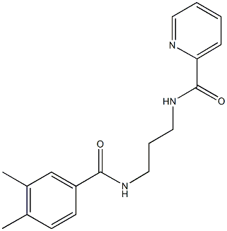 N-{3-[(3,4-dimethylbenzoyl)amino]propyl}-2-pyridinecarboxamide 结构式