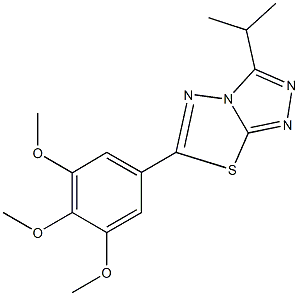 3-isopropyl-6-(3,4,5-trimethoxyphenyl)[1,2,4]triazolo[3,4-b][1,3,4]thiadiazole 结构式