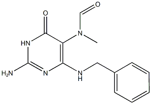 2-amino-4-(benzylamino)-6-oxo-1,6-dihydro-5-pyrimidinyl(methyl)formamide 结构式