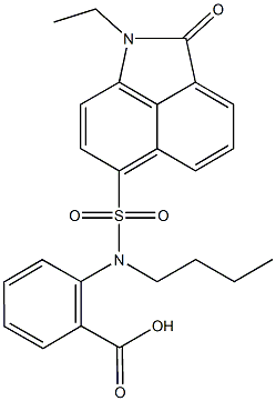 2-{butyl[(1-ethyl-2-oxo-1,2-dihydrobenzo[cd]indol-6-yl)sulfonyl]amino}benzoic acid 结构式