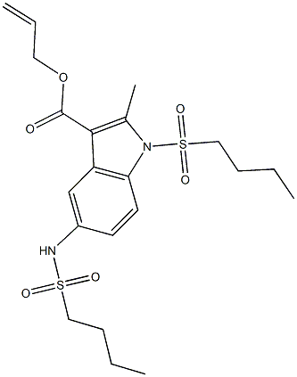 allyl 1-(butylsulfonyl)-5-[(butylsulfonyl)amino]-2-methyl-1H-indole-3-carboxylate 结构式