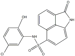 N-(5-chloro-2-hydroxyphenyl)-2-oxo-1,2-dihydrobenzo[cd]indole-6-sulfonamide 结构式