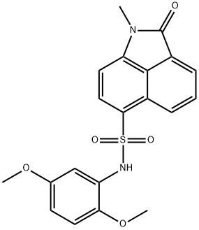 N-(2,5-dimethoxyphenyl)-1-methyl-2-oxo-1,2-dihydrobenzo[cd]indole-6-sulfonamide 结构式