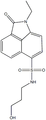 1-ethyl-N-(3-hydroxypropyl)-2-oxo-1,2-dihydrobenzo[cd]indole-6-sulfonamide 结构式