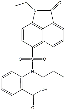 2-[[(1-ethyl-2-oxo-1,2-dihydrobenzo[cd]indol-6-yl)sulfonyl](propyl)amino]benzoic acid 结构式