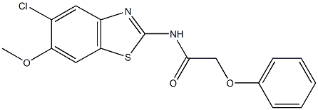 N-(5-chloro-6-methoxy-1,3-benzothiazol-2-yl)-2-phenoxyacetamide 结构式