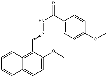 4-methoxy-N'-[(2-methoxy-1-naphthyl)methylene]benzohydrazide 结构式