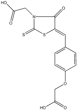 {5-[4-(carboxymethoxy)benzylidene]-4-oxo-2-thioxo-1,3-thiazolidin-3-yl}acetic acid 结构式