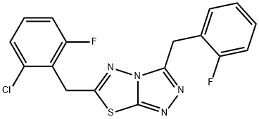 6-(2-chloro-6-fluorobenzyl)-3-(2-fluorobenzyl)[1,2,4]triazolo[3,4-b][1,3,4]thiadiazole 结构式