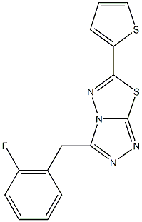 3-(2-fluorobenzyl)-6-(2-thienyl)[1,2,4]triazolo[3,4-b][1,3,4]thiadiazole 结构式