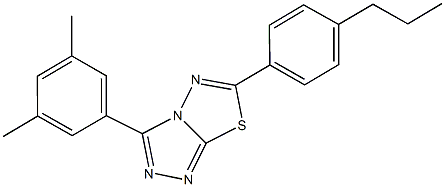 3-(3,5-dimethylphenyl)-6-(4-propylphenyl)[1,2,4]triazolo[3,4-b][1,3,4]thiadiazole 结构式