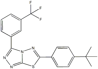6-(4-tert-butylphenyl)-3-[3-(trifluoromethyl)phenyl][1,2,4]triazolo[3,4-b][1,3,4]thiadiazole 结构式
