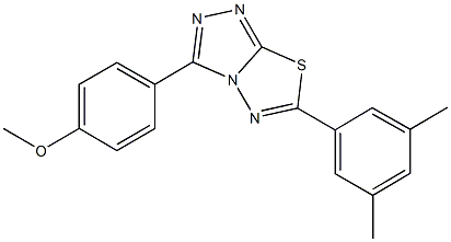 4-[6-(3,5-dimethylphenyl)[1,2,4]triazolo[3,4-b][1,3,4]thiadiazol-3-yl]phenyl methyl ether 结构式