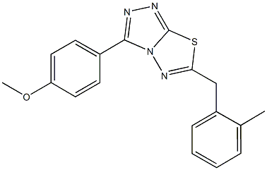 methyl 4-[6-(2-methylbenzyl)[1,2,4]triazolo[3,4-b][1,3,4]thiadiazol-3-yl]phenyl ether 结构式