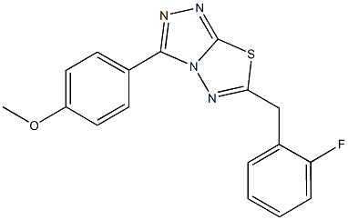 4-[6-(2-fluorobenzyl)[1,2,4]triazolo[3,4-b][1,3,4]thiadiazol-3-yl]phenyl methyl ether 结构式