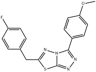 4-[6-(4-fluorobenzyl)[1,2,4]triazolo[3,4-b][1,3,4]thiadiazol-3-yl]phenyl methyl ether 结构式