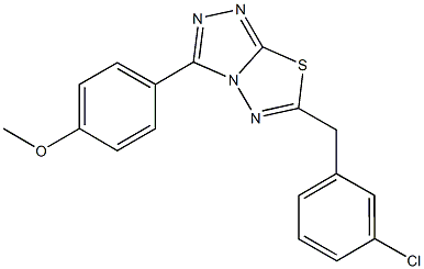 4-[6-(3-chlorobenzyl)[1,2,4]triazolo[3,4-b][1,3,4]thiadiazol-3-yl]phenyl methyl ether 结构式