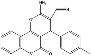2-amino-4-(4-methylphenyl)-5-oxo-4H,5H-thiochromeno[4,3-b]pyran-3-carbonitrile 结构式