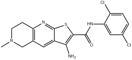 3-amino-N-(2,5-dichlorophenyl)-6-methyl-5,6,7,8-tetrahydrothieno[2,3-b][1,6]naphthyridine-2-carboxamide 结构式