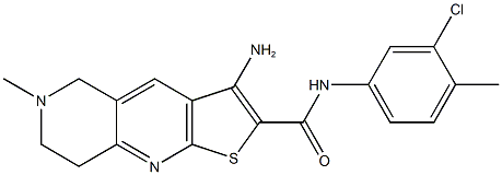 3-amino-N-(3-chloro-4-methylphenyl)-6-methyl-5,6,7,8-tetrahydrothieno[2,3-b][1,6]naphthyridine-2-carboxamide 结构式