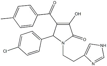 5-(4-chlorophenyl)-3-hydroxy-1-[2-(1H-imidazol-4-yl)ethyl]-4-(4-methylbenzoyl)-1,5-dihydro-2H-pyrrol-2-one 结构式