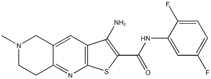 3-amino-N-(2,5-difluorophenyl)-6-methyl-5,6,7,8-tetrahydrothieno[2,3-b][1,6]naphthyridine-2-carboxamide 结构式