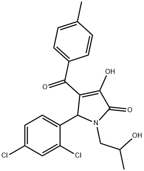 5-(2,4-dichlorophenyl)-3-hydroxy-1-(2-hydroxypropyl)-4-(4-methylbenzoyl)-1,5-dihydro-2H-pyrrol-2-one 结构式