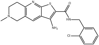 3-amino-N-(2-chlorobenzyl)-6-methyl-5,6,7,8-tetrahydrothieno[2,3-b][1,6]naphthyridine-2-carboxamide 结构式