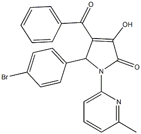 4-benzoyl-5-(4-bromophenyl)-3-hydroxy-1-(6-methyl-2-pyridinyl)-1,5-dihydro-2H-pyrrol-2-one 结构式