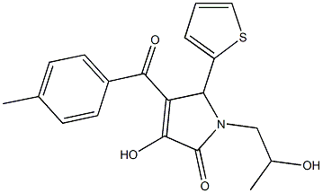 3-hydroxy-1-(2-hydroxypropyl)-4-(4-methylbenzoyl)-5-(2-thienyl)-1,5-dihydro-2H-pyrrol-2-one 结构式
