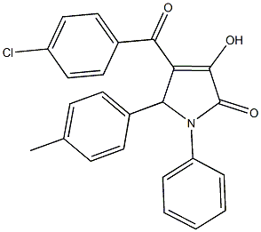 4-(4-chlorobenzoyl)-3-hydroxy-5-(4-methylphenyl)-1-phenyl-1,5-dihydro-2H-pyrrol-2-one 结构式