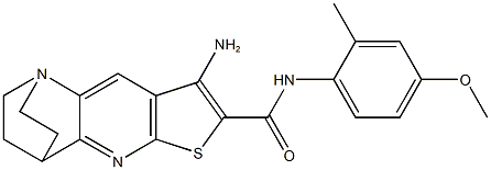 5-amino-N-(4-methoxy-2-methylphenyl)-7-thia-1,9-diazatetracyclo[9.2.2.0~2,10~.0~4,8~]pentadeca-2(10),3,5,8-tetraene-6-carboxamide 结构式