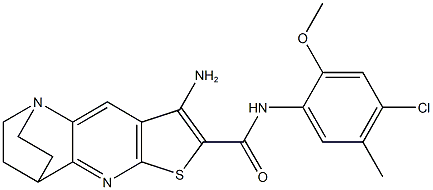 5-amino-N-(4-chloro-2-methoxy-5-methylphenyl)-7-thia-1,9-diazatetracyclo[9.2.2.0~2,10~.0~4,8~]pentadeca-2(10),3,5,8-tetraene-6-carboxamide 结构式