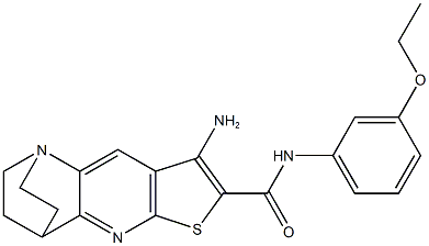 5-amino-N-(3-ethoxyphenyl)-7-thia-1,9-diazatetracyclo[9.2.2.0~2,10~.0~4,8~]pentadeca-2(10),3,5,8-tetraene-6-carboxamide 结构式
