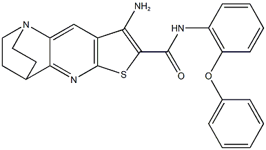 5-amino-N-(2-phenoxyphenyl)-7-thia-1,9-diazatetracyclo[9.2.2.0~2,10~.0~4,8~]pentadeca-2(10),3,5,8-tetraene-6-carboxamide 结构式