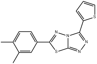 6-(3,4-dimethylphenyl)-3-(2-thienyl)[1,2,4]triazolo[3,4-b][1,3,4]thiadiazole 结构式