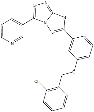 2-chlorobenzyl 3-[3-(3-pyridinyl)[1,2,4]triazolo[3,4-b][1,3,4]thiadiazol-6-yl]phenyl ether 结构式