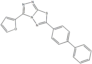 6-[1,1'-biphenyl]-4-yl-3-(2-furyl)[1,2,4]triazolo[3,4-b][1,3,4]thiadiazole 结构式