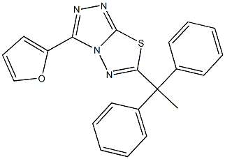 6-(1,1-diphenylethyl)-3-(2-furyl)[1,2,4]triazolo[3,4-b][1,3,4]thiadiazole 结构式