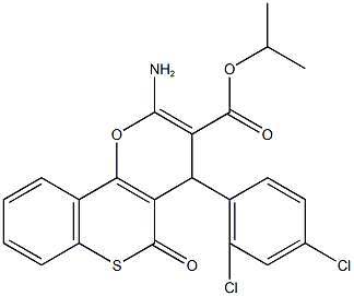 isopropyl 2-amino-4-(2,4-dichlorophenyl)-5-oxo-4H,5H-thiochromeno[4,3-b]pyran-3-carboxylate 结构式