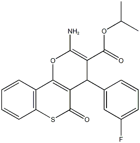 isopropyl 2-amino-4-(3-fluorophenyl)-5-oxo-4H,5H-thiochromeno[4,3-b]pyran-3-carboxylate 结构式