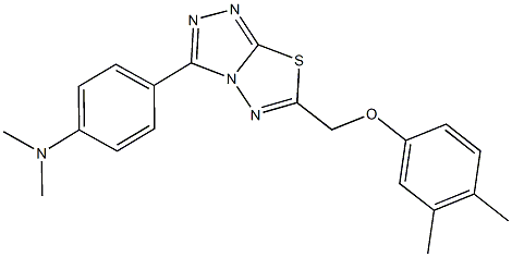 N-(4-{6-[(3,4-dimethylphenoxy)methyl][1,2,4]triazolo[3,4-b][1,3,4]thiadiazol-3-yl}phenyl)-N,N-dimethylamine 结构式
