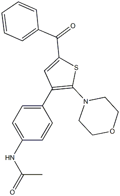 N-{4-[5-benzoyl-2-(4-morpholinyl)-3-thienyl]phenyl}acetamide 结构式