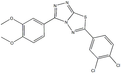 6-(3,4-dichlorophenyl)-3-(3,4-dimethoxyphenyl)[1,2,4]triazolo[3,4-b][1,3,4]thiadiazole 结构式