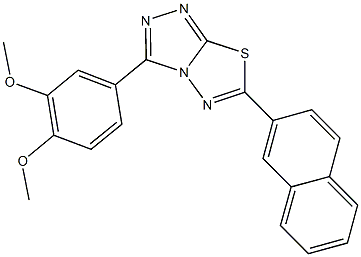 3-(3,4-dimethoxyphenyl)-6-(2-naphthyl)[1,2,4]triazolo[3,4-b][1,3,4]thiadiazole 结构式