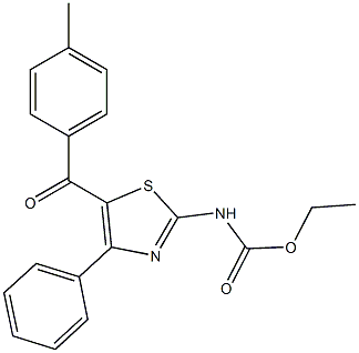 ethyl 5-(4-methylbenzoyl)-4-phenyl-1,3-thiazol-2-ylcarbamate 结构式