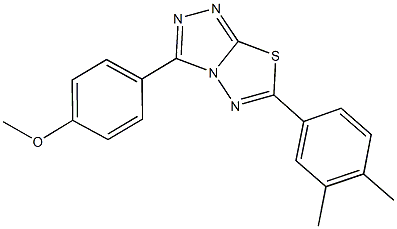 4-[6-(3,4-dimethylphenyl)[1,2,4]triazolo[3,4-b][1,3,4]thiadiazol-3-yl]phenyl methyl ether 结构式